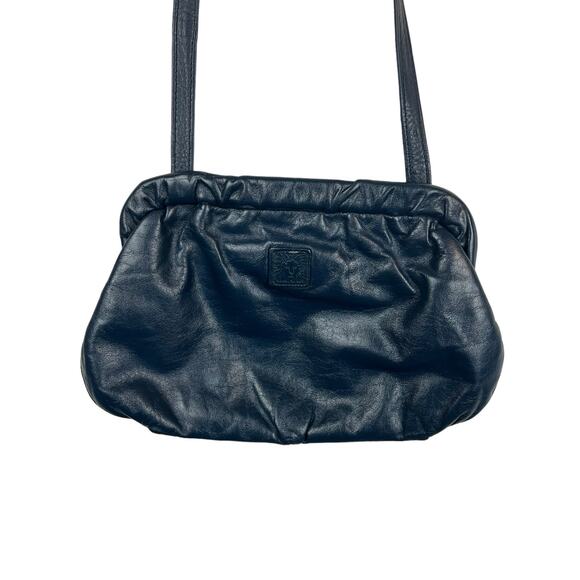 Anne Klein Navy blue vintage purse handbag 80s Calderon Retro - Picture 1 of 12